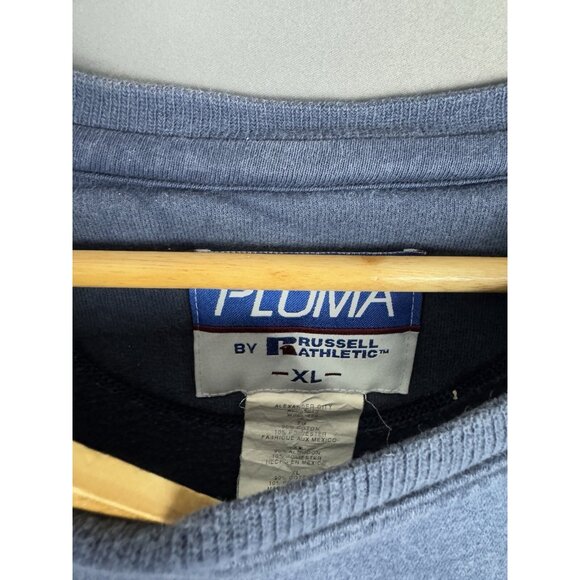 Vintage 90's Russell Athletic Pluma Crewneck Sweatshirt Faded Navy Blue XL Rare - Picture 3 of 5